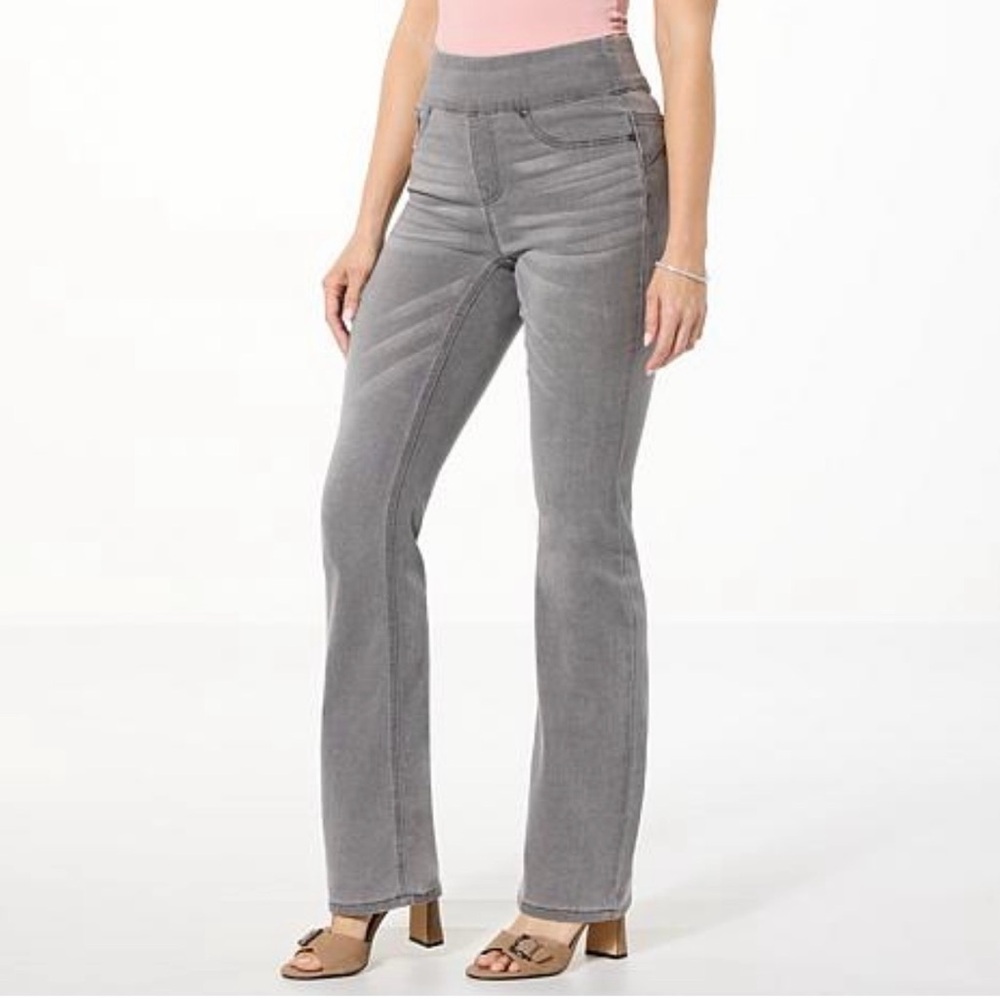 DG2 Virtual Stretch Denim Comfort Waist Bootcut Jean - Gray - 2XL Tall